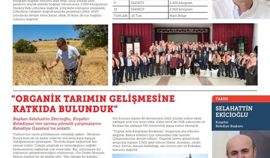 Kırşehir Belediye Başkanı Ekicioğlu: Amacımız üreten bir Kırşehir’i hep birlikte inşa etmek"