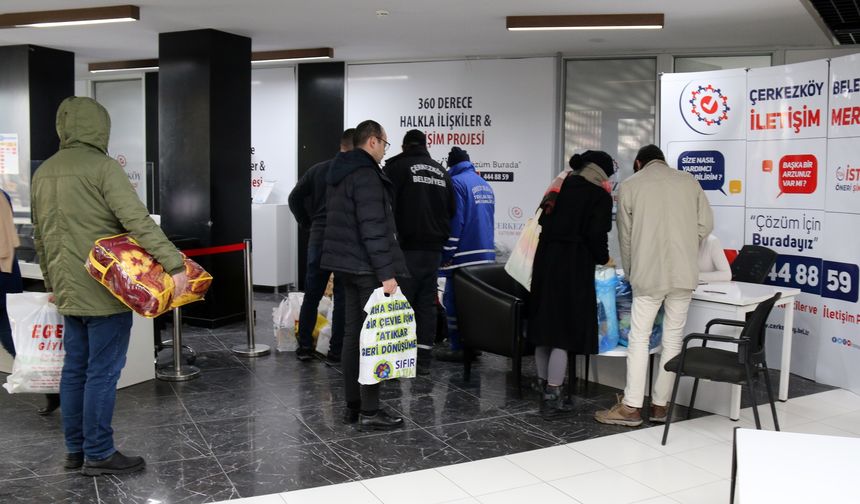 Tekirdağ Çerkezköy Belediyesi, depremzedeler için yardım kampanyası başlattı