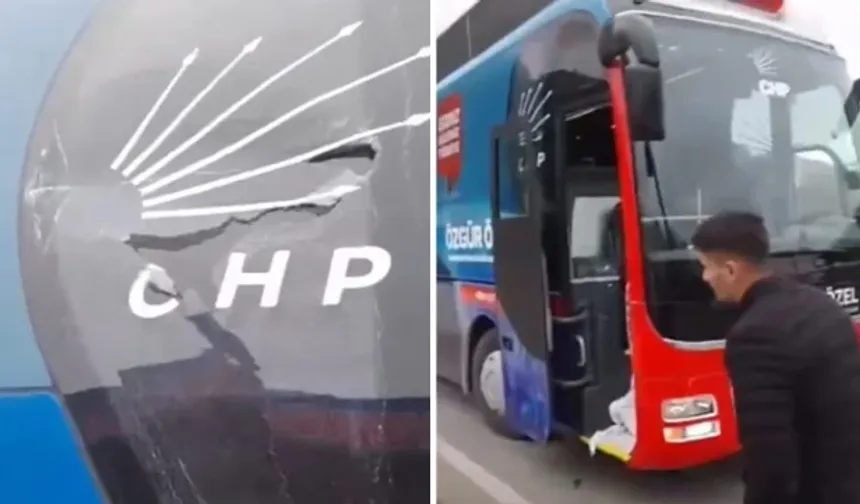 CHP'nin miting otobüsüne saldırı