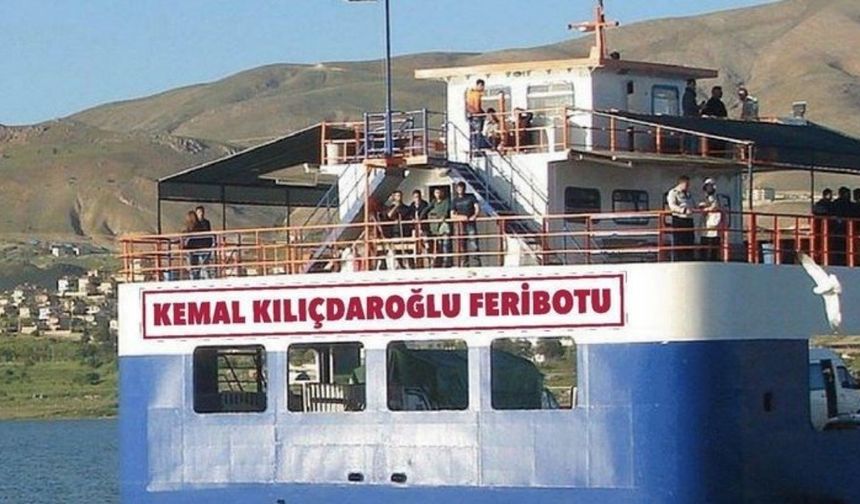 Pertek'te belediye AKP'ye geçti, ilk iş feribottan 'Kemal Kılıçdaroğlu' ismi kaldırıldı