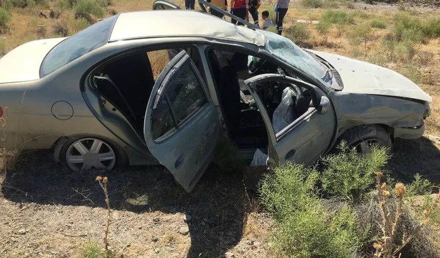 Konya'da takla atan otomobildeki 8 kişi yaralandı