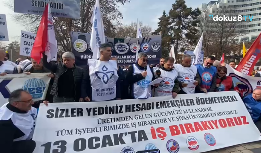 Kamu emekçileri Kayseri'de eylem yaptı: İnsanca yaşam ve adil ücret istiyoruz