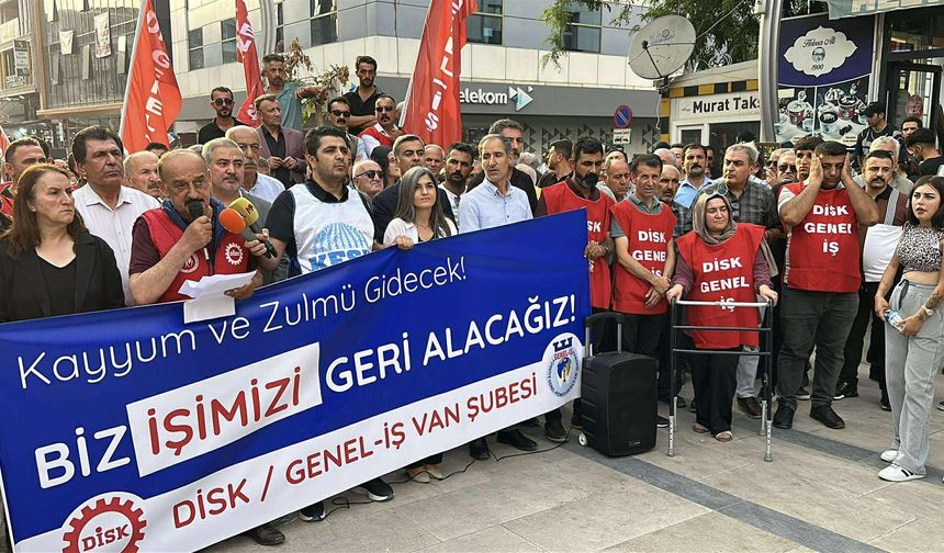 Emek ve Demokrasi Platformu, Van kayyımının 223 işçiyi işten çıkarmasını protesto etti