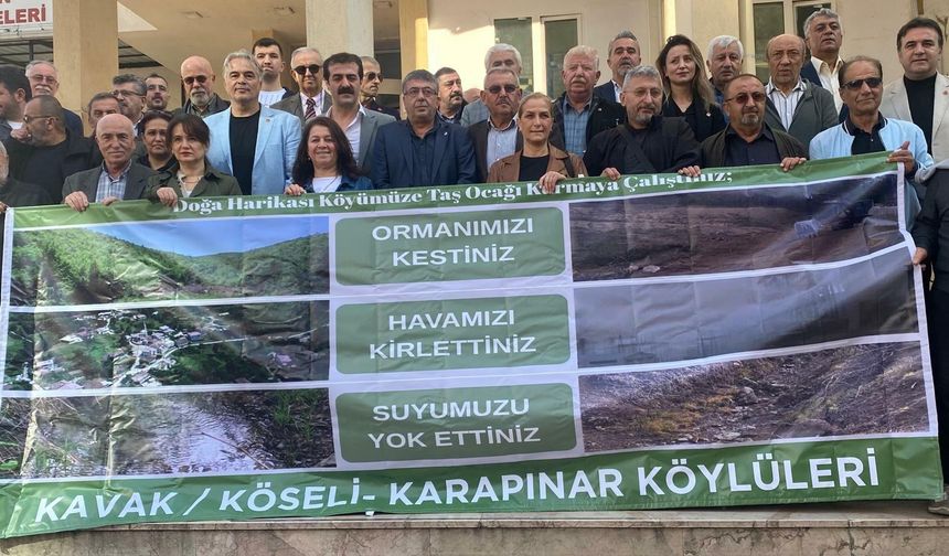 Samsun Kavak’ta taş ocağına halktan tepki: Su kaynaklarımız zarar gördü