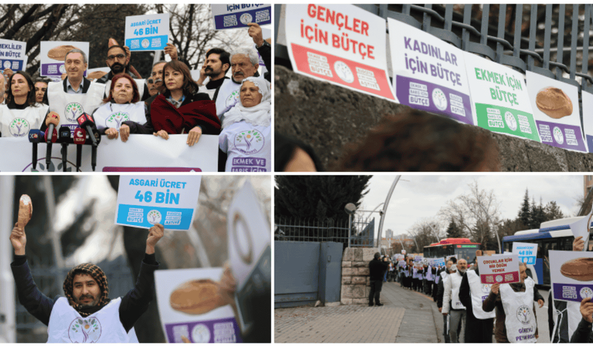 DEM Parti’den TBMM önünde 'Ekmek ve Barış' çağrısı: Savaşa değil, halka bütçe