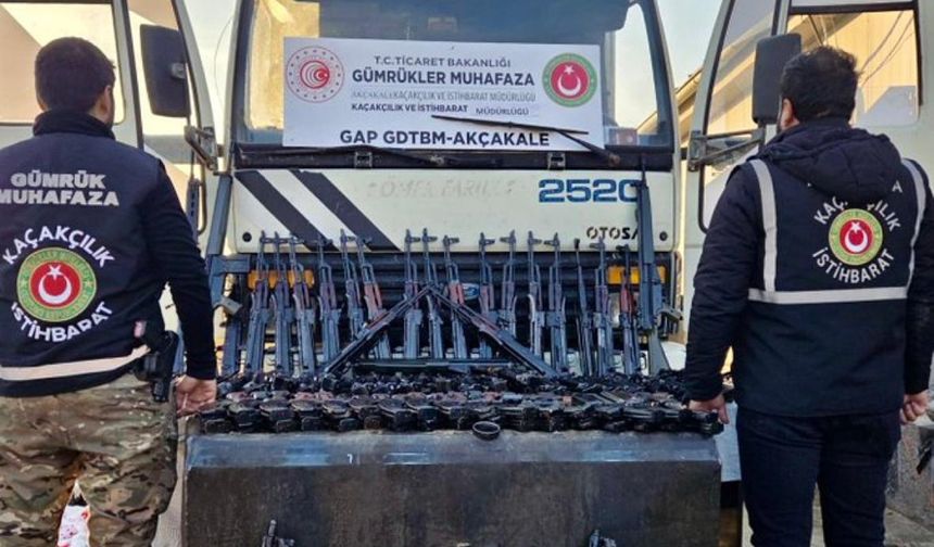 Suriye'den gelen kamyonda 51 uzun namlulu silah ele geçirildi