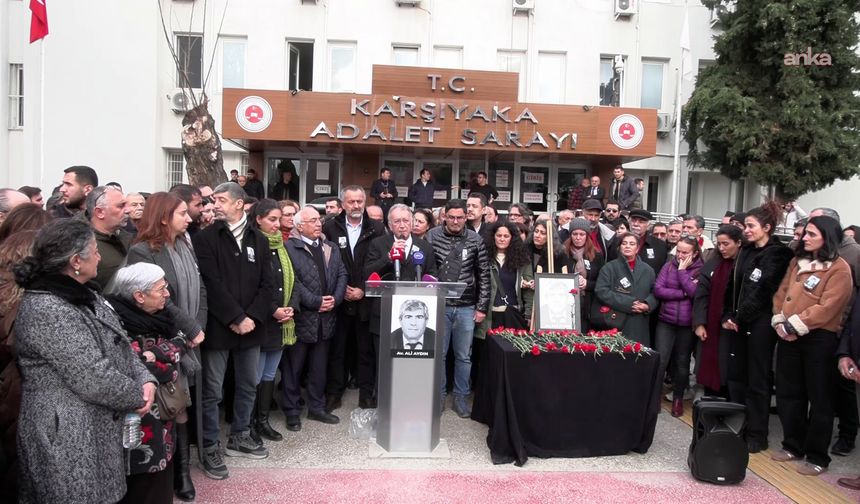 İzmir Barosu’ndan Ali Aydın için adliye önünde açıklama: Bu cinayet bizi yolumuzdan çevirmeyecek