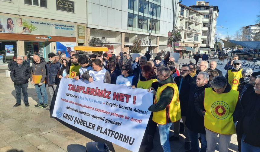 KESK Ordu Şubeler Platformu'ndan iş bırakma eylemi: İnsanca yaşam, hakkımız olanı istiyoruz!