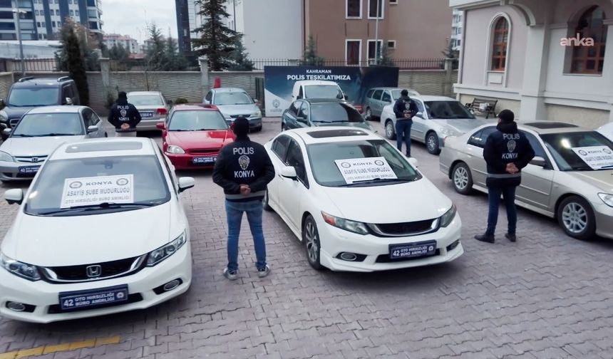 Konya'da 95 milyon liralık "change" araç operasyonu: 115 adet araç ele geçirildi