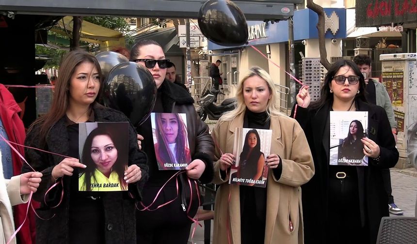 İzmir'de 8 Mart'ta siyah balonlu anma: Kadın cinayetleri politiktir