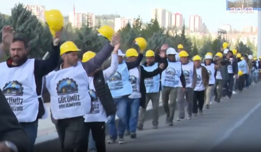 Doruk Madencilik işçileri Enerji ve Tabii Kaynaklar Bakanlığı'na yürüyor