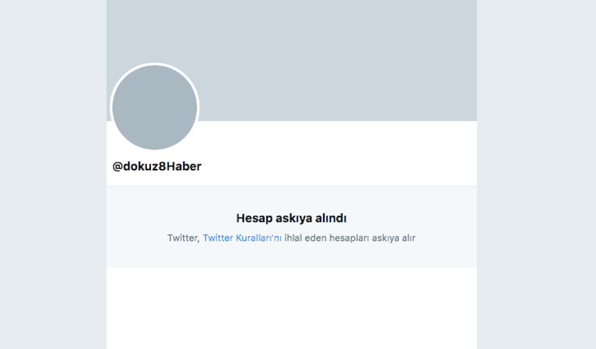 dokuz8NEWS' Flagship Twitter Account @dokuz8haber Suspended & Later Reinstated