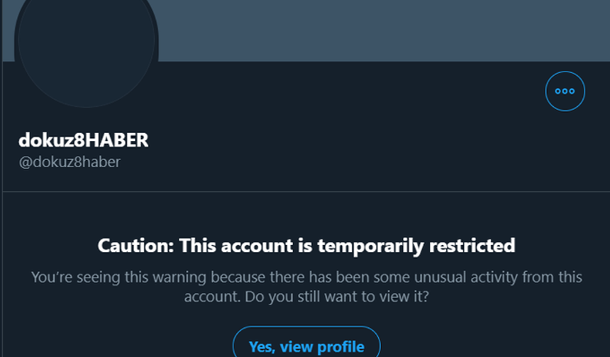 dokuz8NEWS' flagship account @dokuz8haber has been restricted again on Twitter