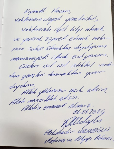 Bakan Uraloğlu'nun tarikata mektubu