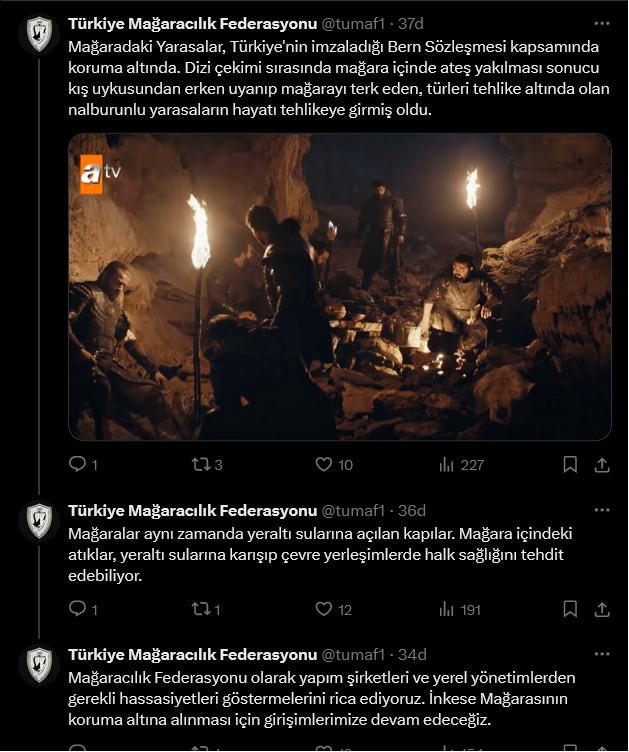 Türkiye Mağaracılık Federasyo'nu Paylaştı
