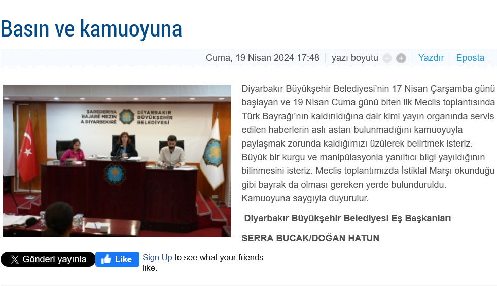 Screenshot 2024 04 19 At 17 19 44 Basın Ve Kamuoyuna Diyarbakır Büyükşehir Belediyesi