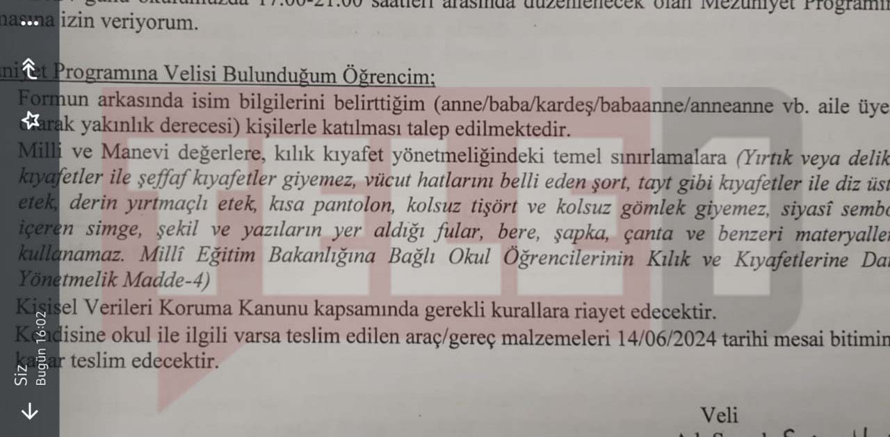 İşte Okul Yönetiminin Velilere Imzalattığı O Belge