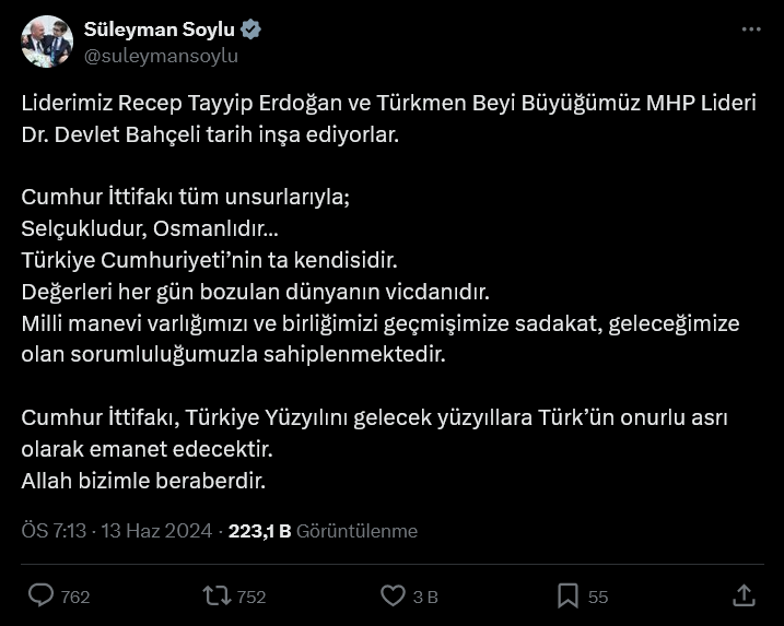 Soylu'nun paylaşımı