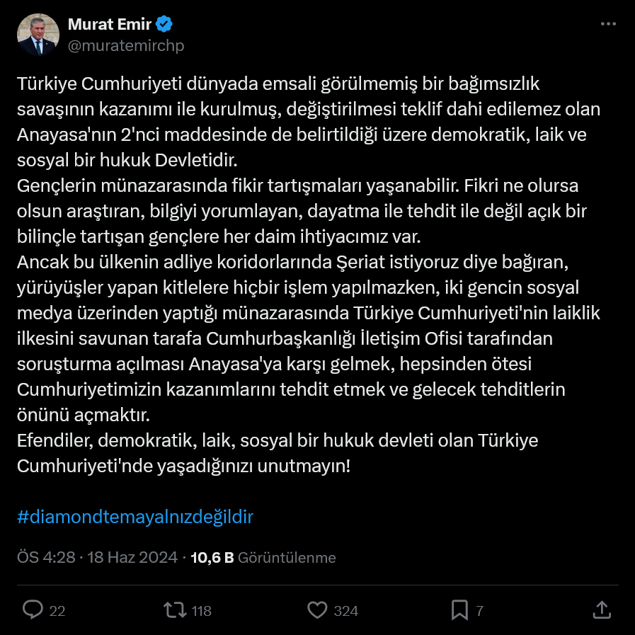 Murat Emir'in X paylaşımı