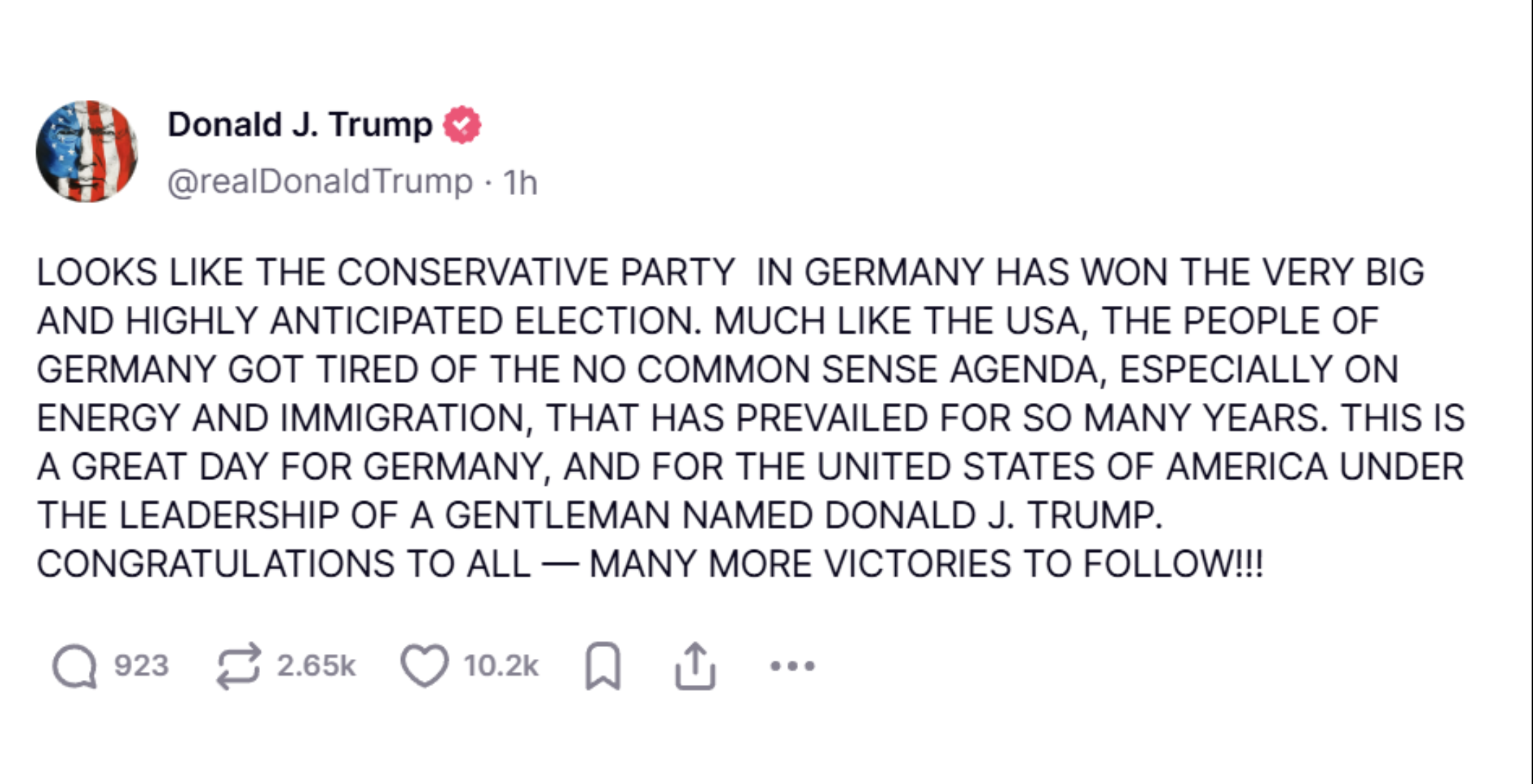 Trump Almanya seçimleri hakkında