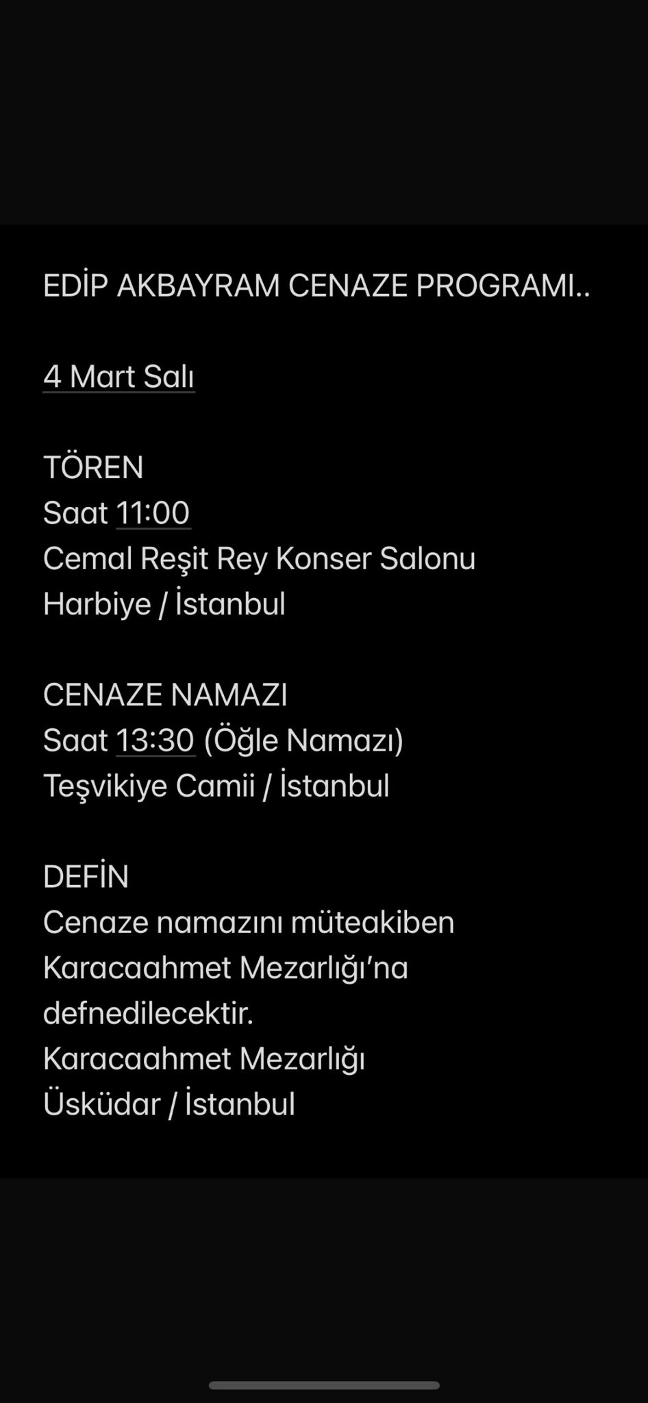 Cenaze Programı