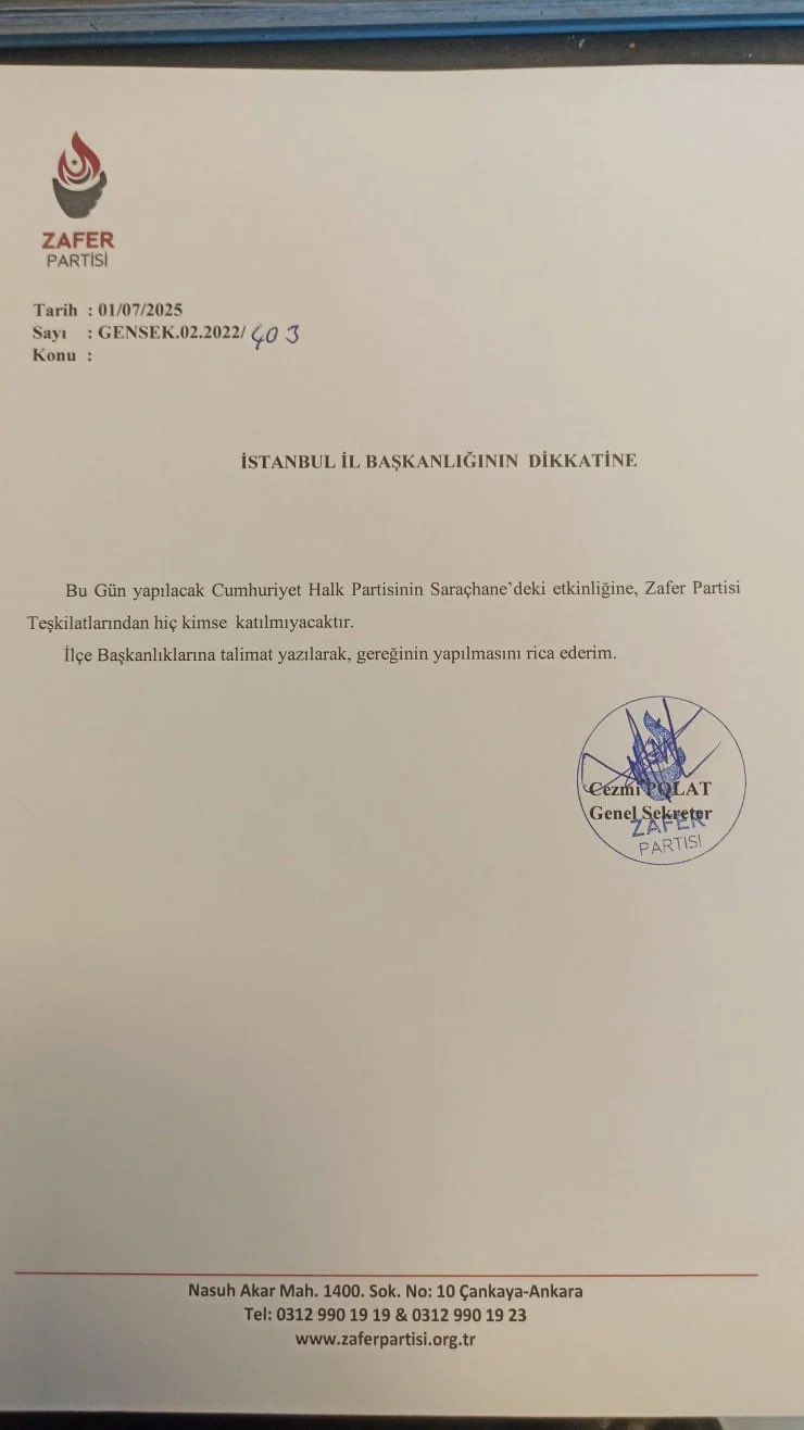 Özdağ'dan Saraçhane Yasağı