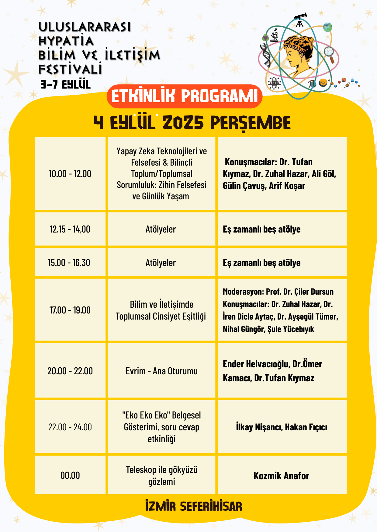 4 Eylül Perşembe Programı