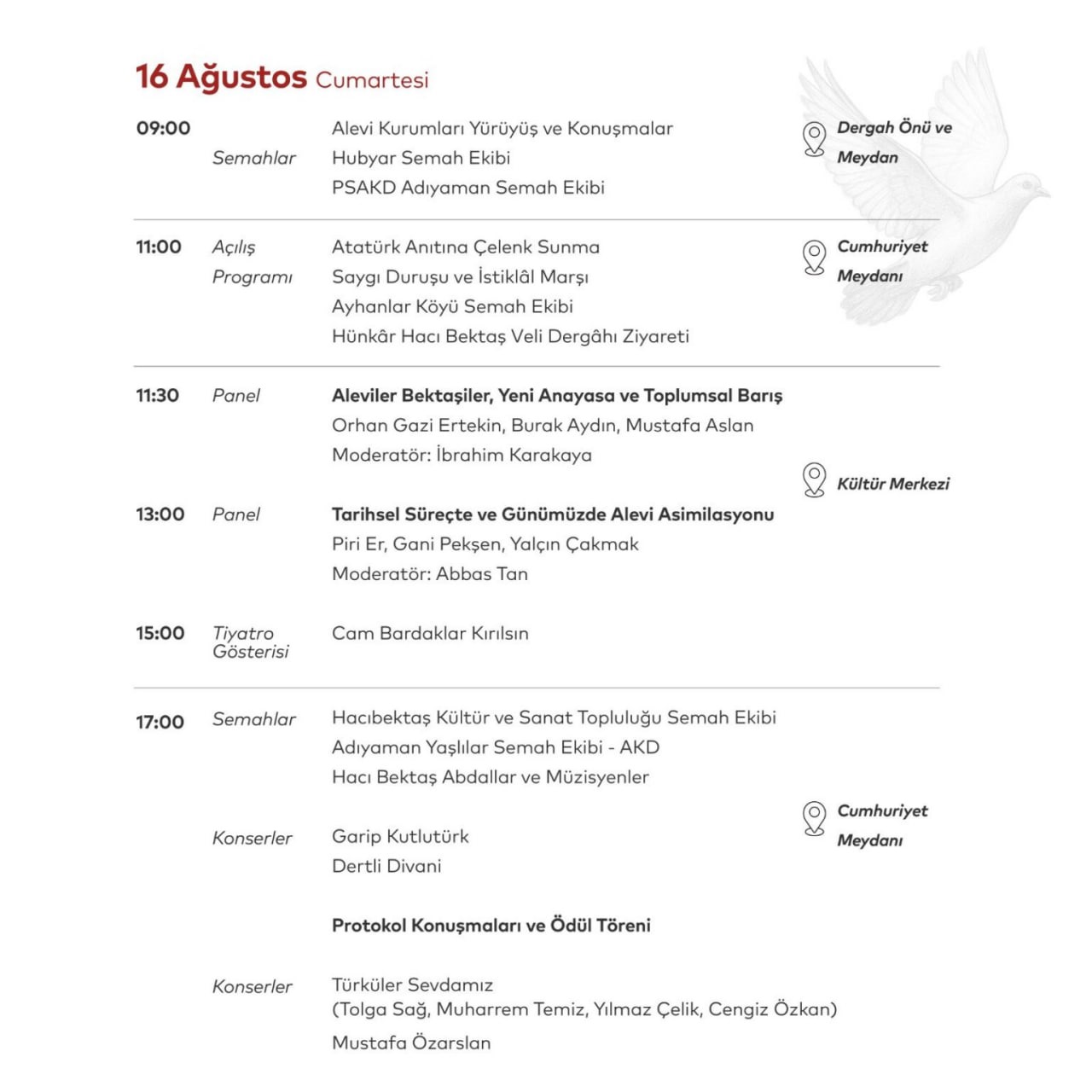 Hacı Bektaş Veli Program Içeriği 16 Ağustoss