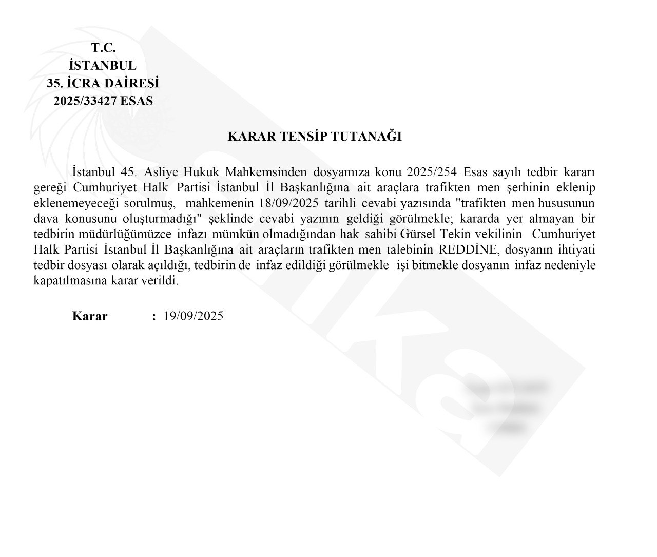 Karar Tensip Tutanağı