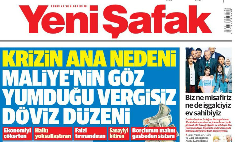 CHP'li Tanal'ın X gönderisinde bahsettiği Yeni Şafak haberi 