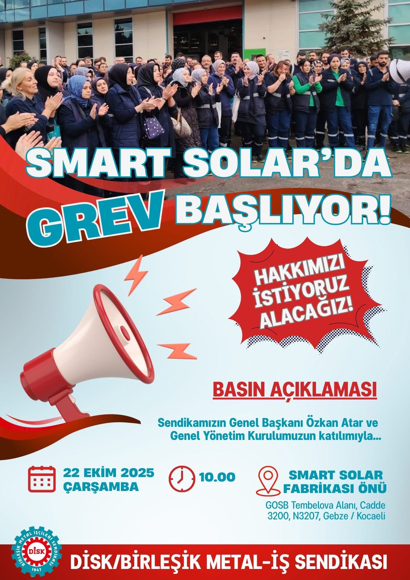 Birleşik Metal İş Sendikası, Smart Solar'da Grev Kararı Aldı