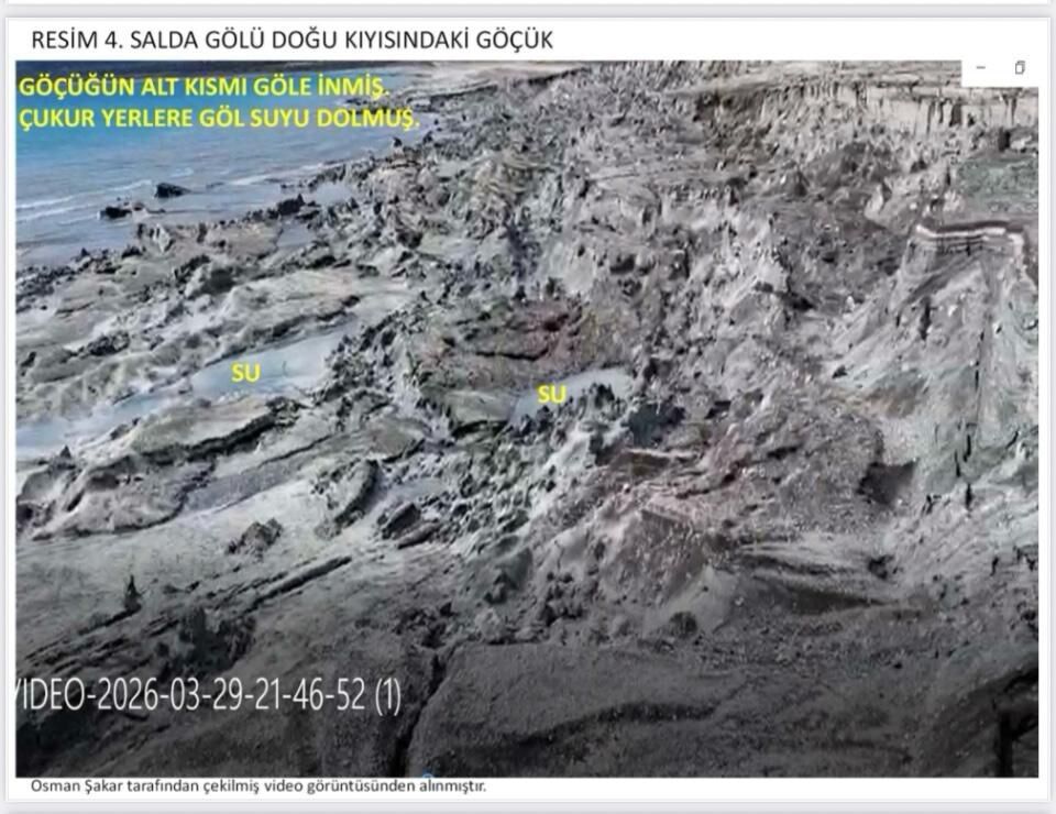 Salda Gölünde Göçük